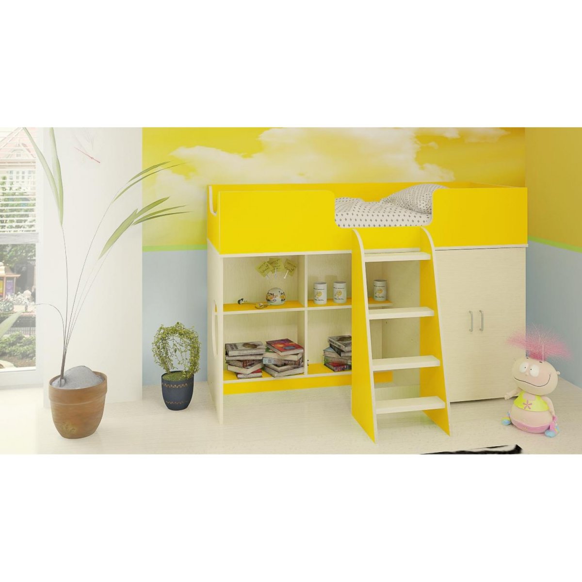 Кроватка чердак с игровой зоной