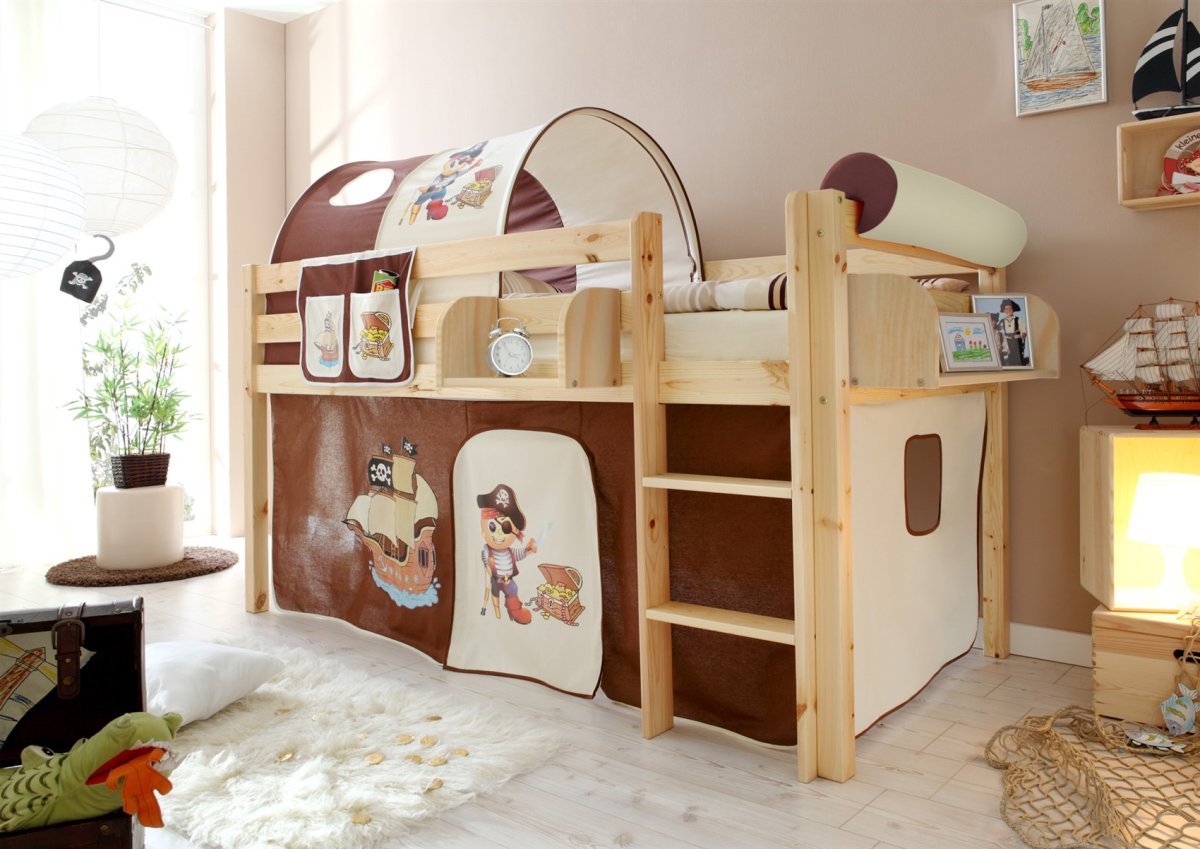 Кровать чердак домик с лестницей ящиками