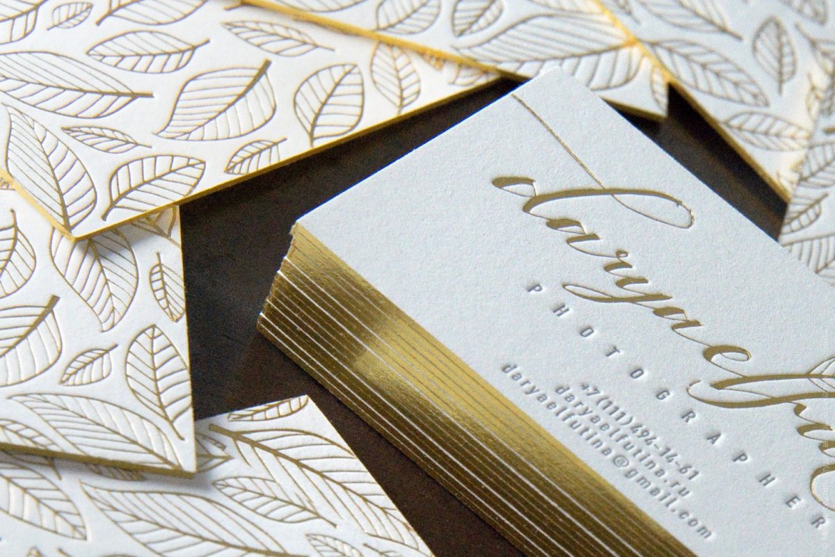 Визитки с тиснением фольгой