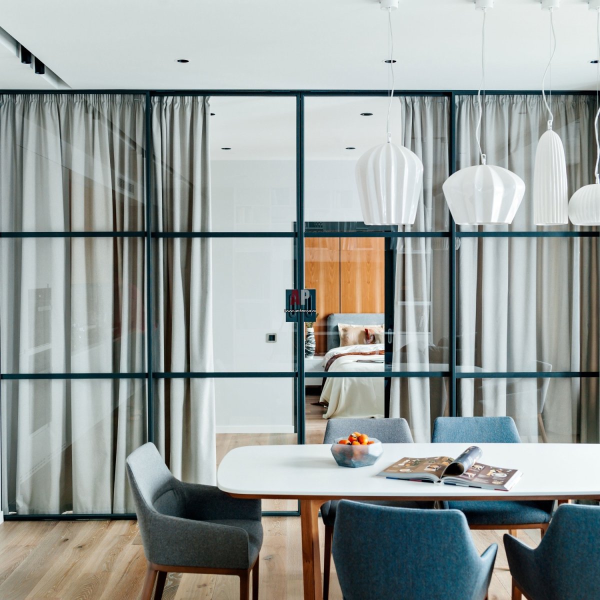 Стеклянная перегородка классика