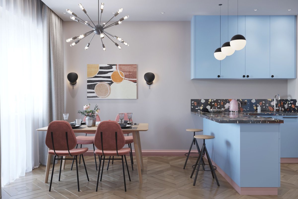 Точечный свет над барной стойкой