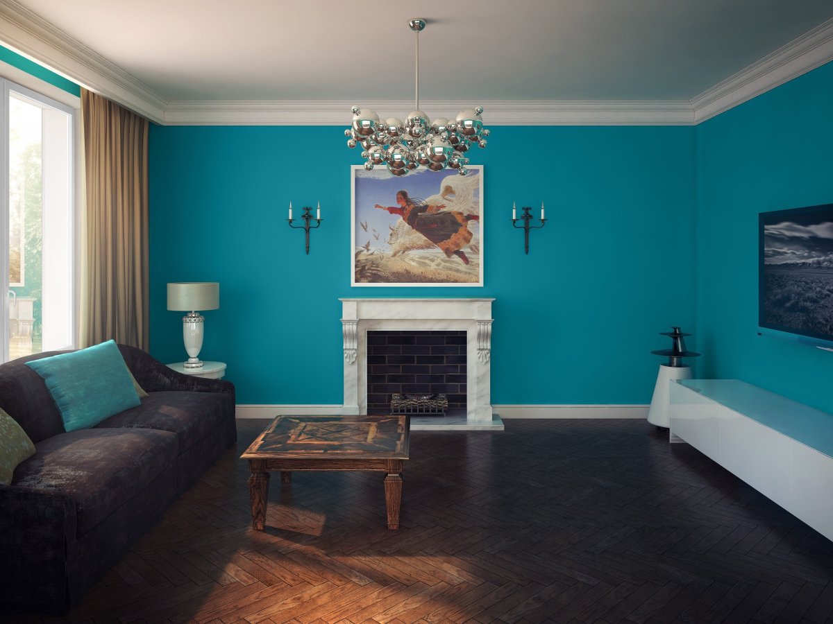 Черный цвет морской волны комната