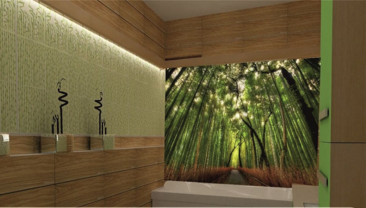 Стеклянное панно для ванной комнаты