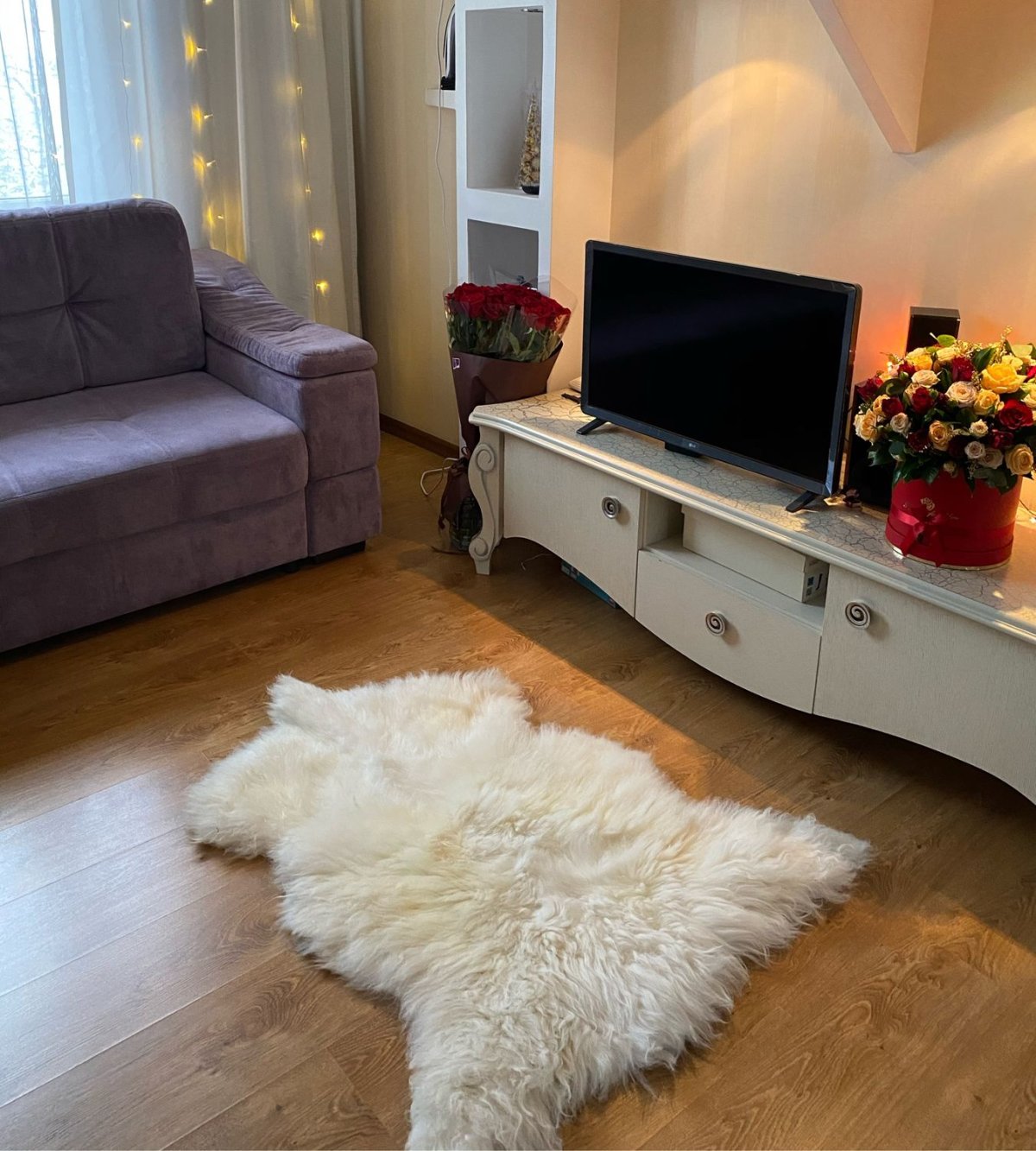 Шкура на диван из искусственного меха