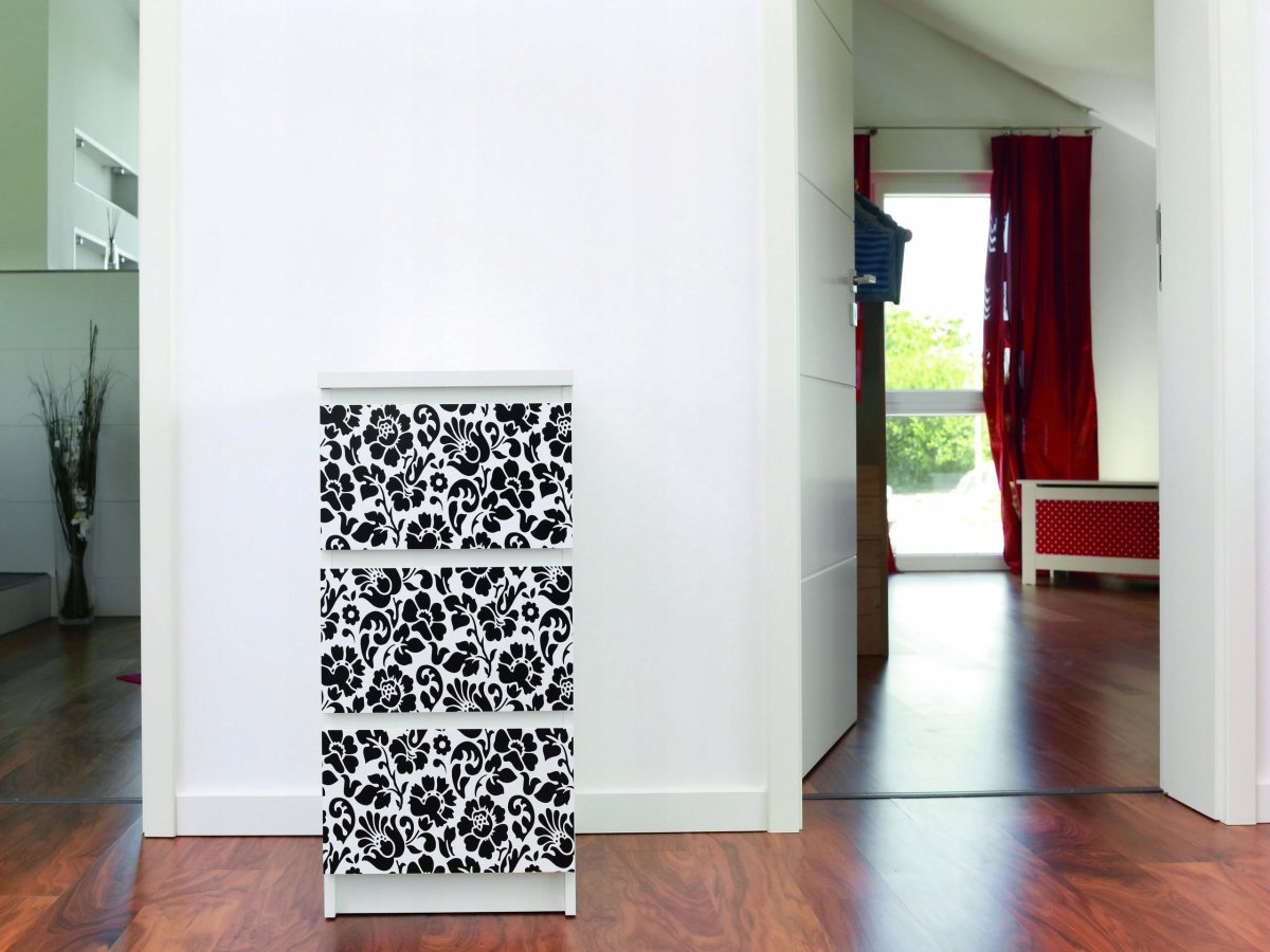 Плёнка самоклеющаяся для мебели черно белая