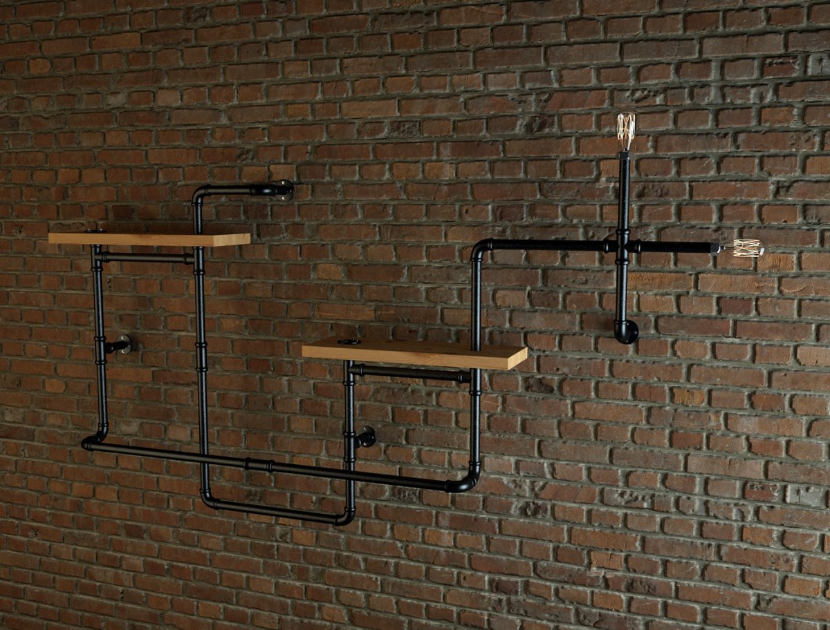 Полки из водопроводных труб