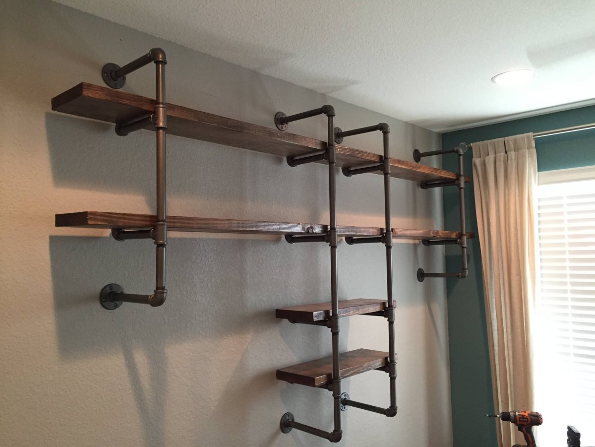 Полка навесная в стиле лофт