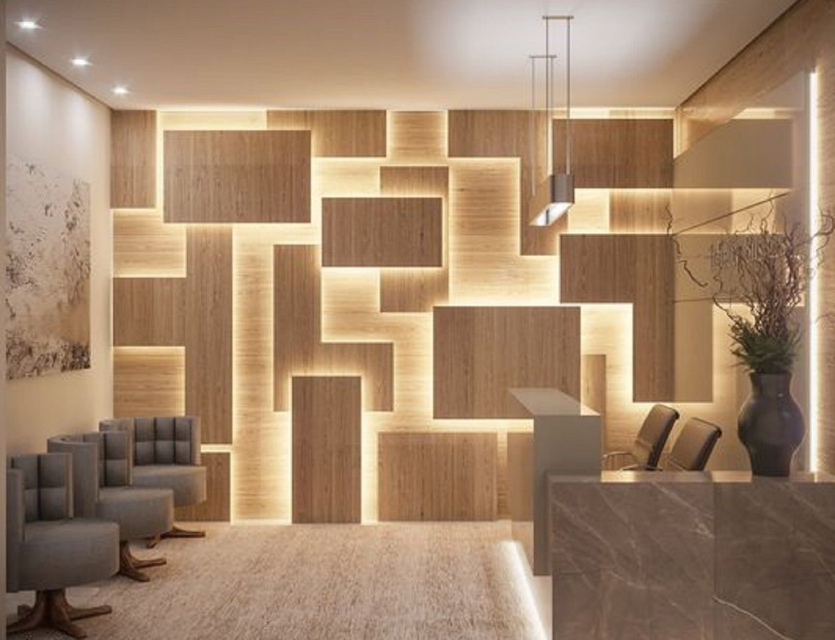 Полки шестигранники в интерьере