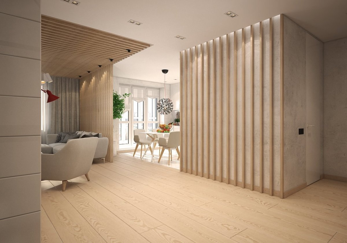 Реечные перегородки для зонирования