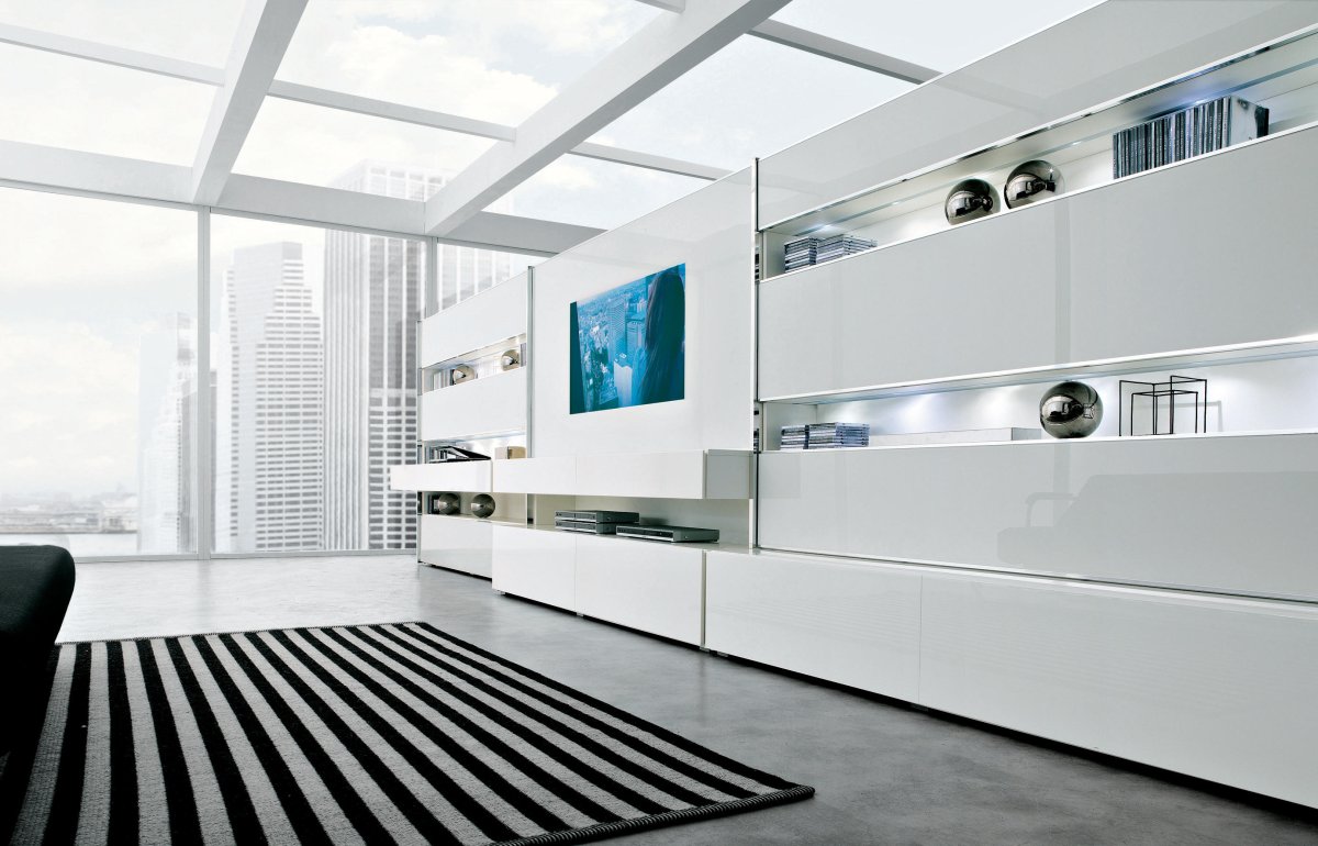 Стенка для телевизора в футуристическом стиле