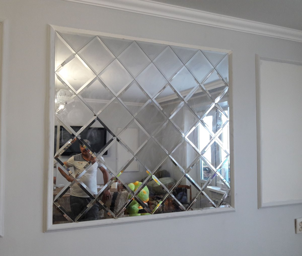 Зеркало 45425 фацет декор серебро