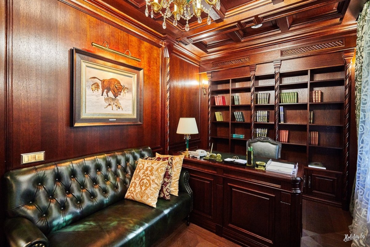 Отделка кабинета деревом