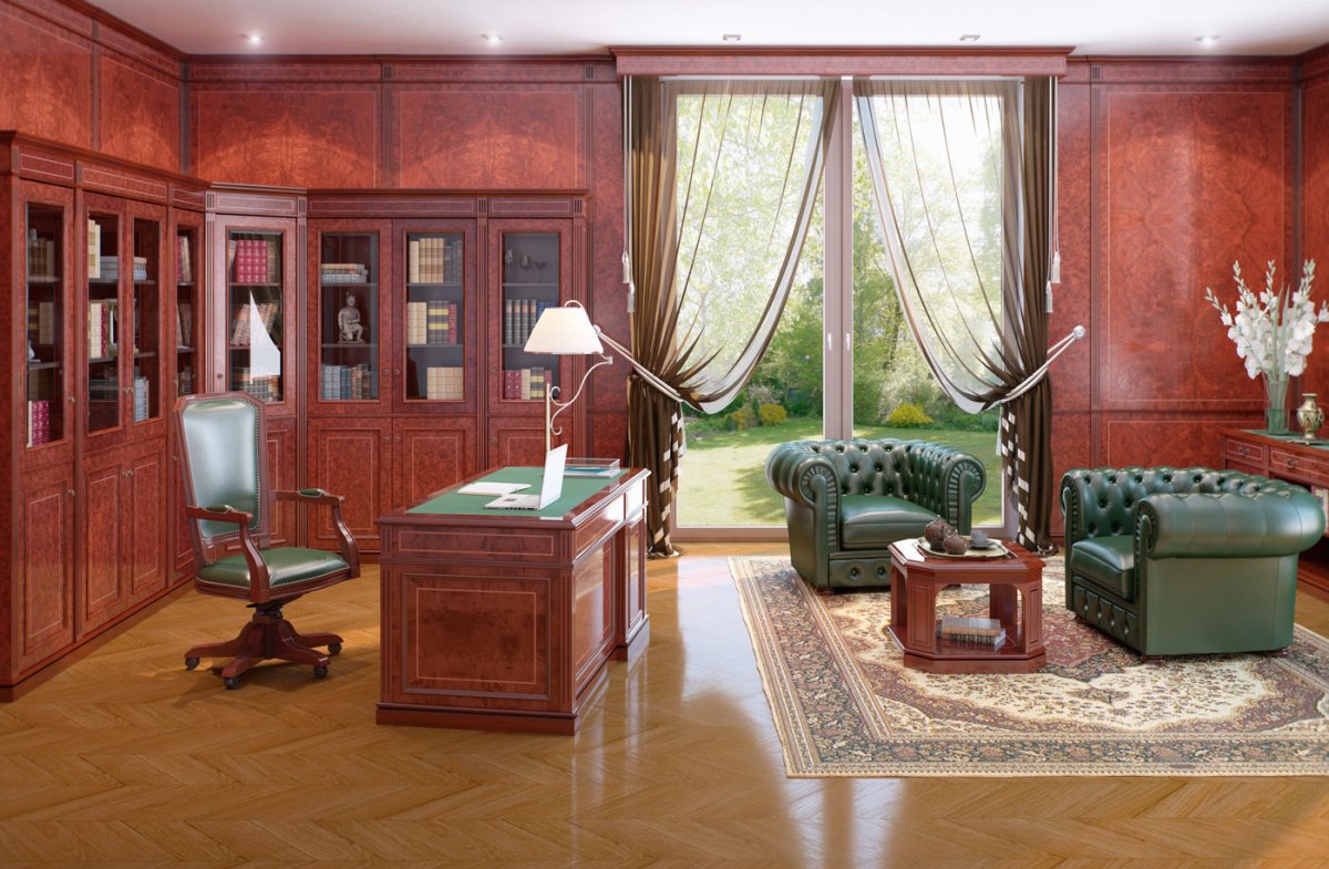 Кабинет из массива дерева