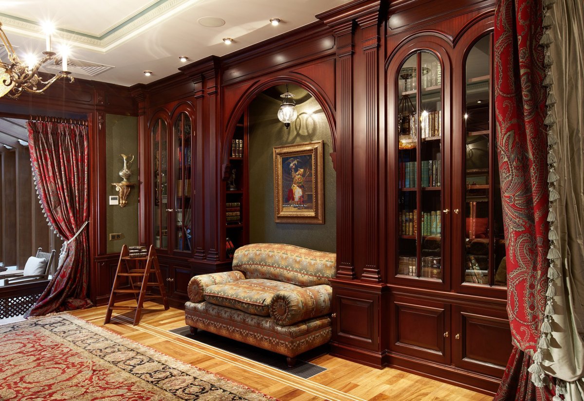 Отделка кабинета деревом