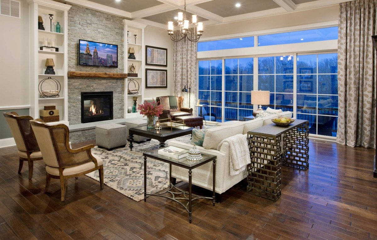 Консоль за диваном в интерьере