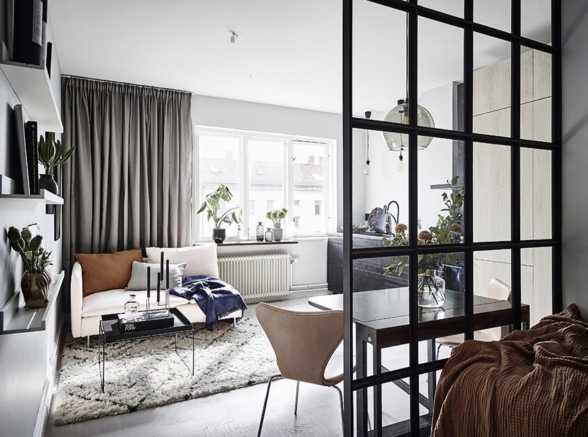 Мебельные перегородки для зонирования пространства в комнате