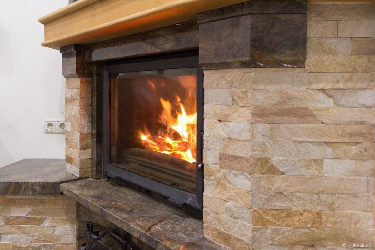 Камины Отделанные гибким камнем