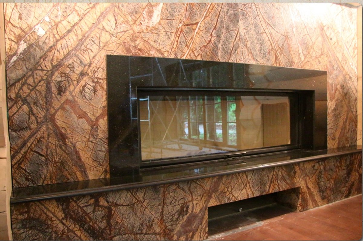 Камины Отделанные гибким камнем