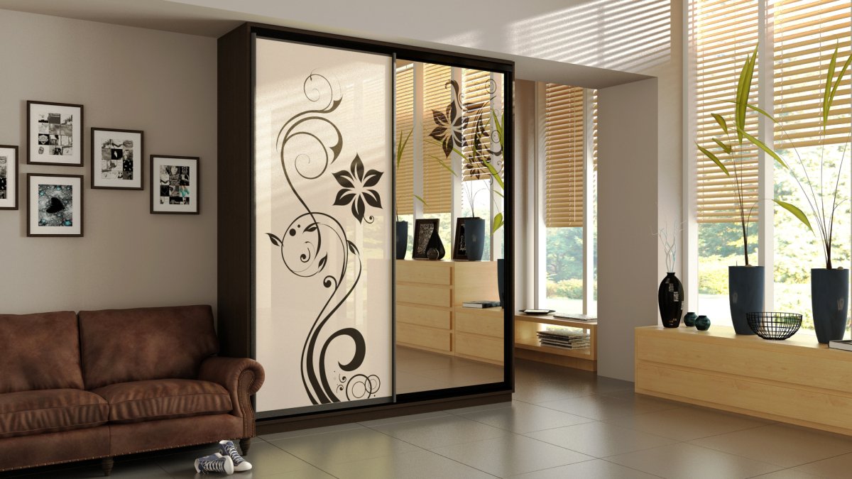 Шкаф купе черно белый