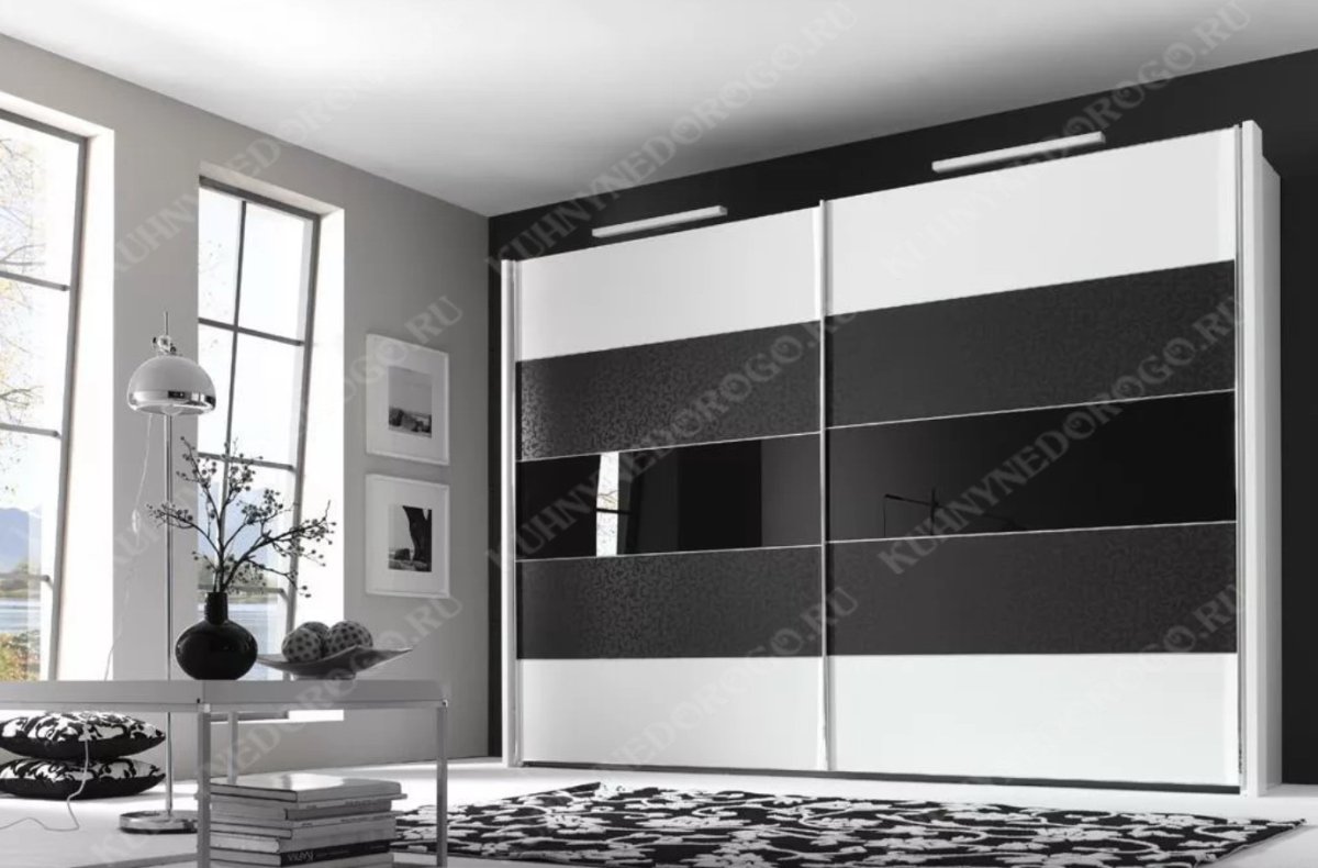 Шкаф-купе в спальню черный