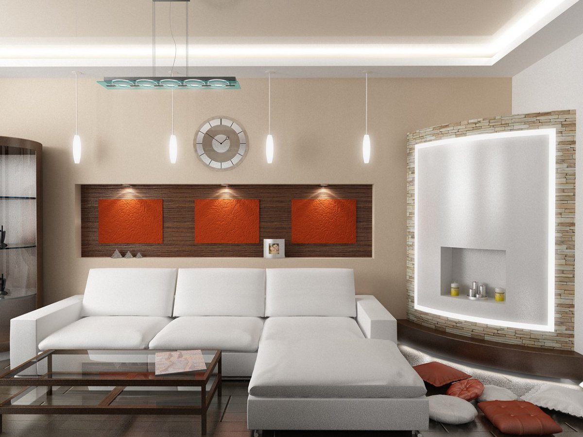 Свет над диваном в гостиной