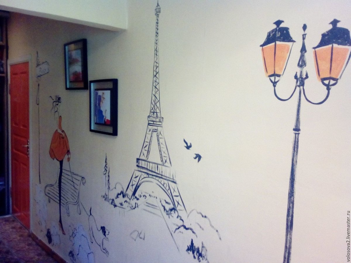 Роспись стен карандашом