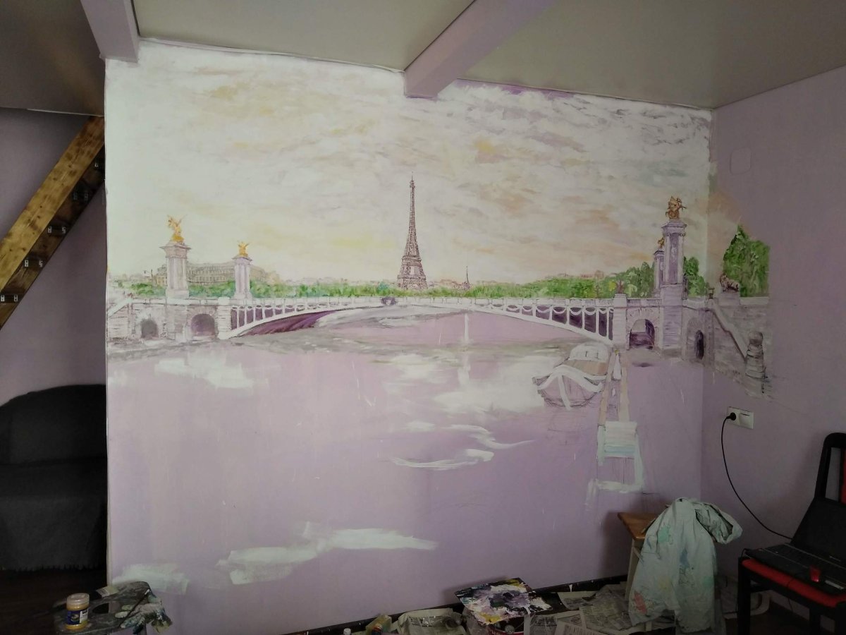 Роспись стен мост