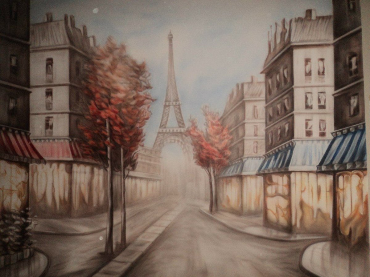 Рисунок Париж из окна