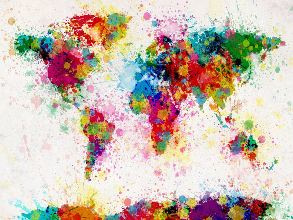 Брызги краски на холсте