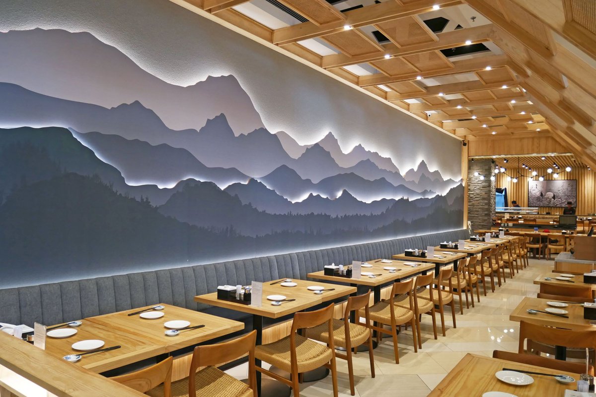 3 Д стены в ресторане