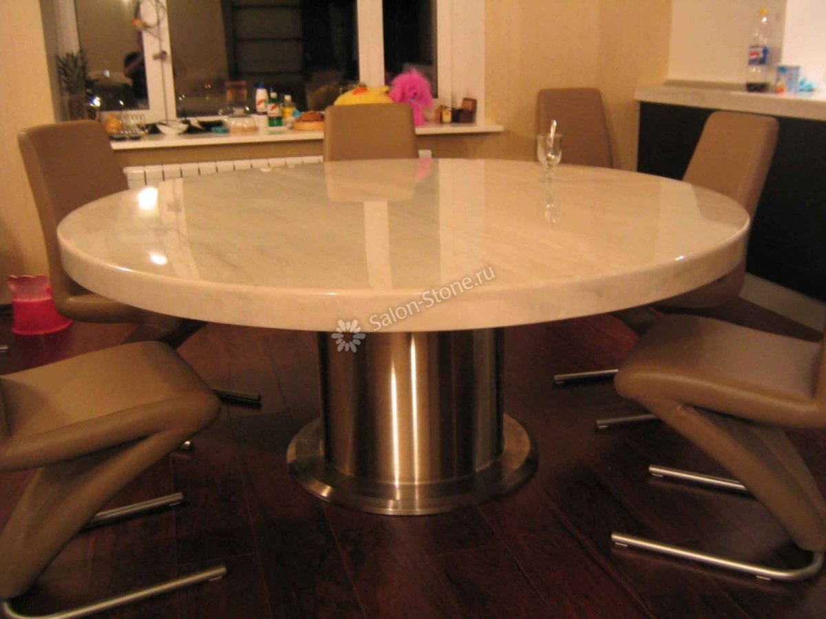 Круглая столешница из искусственного камня