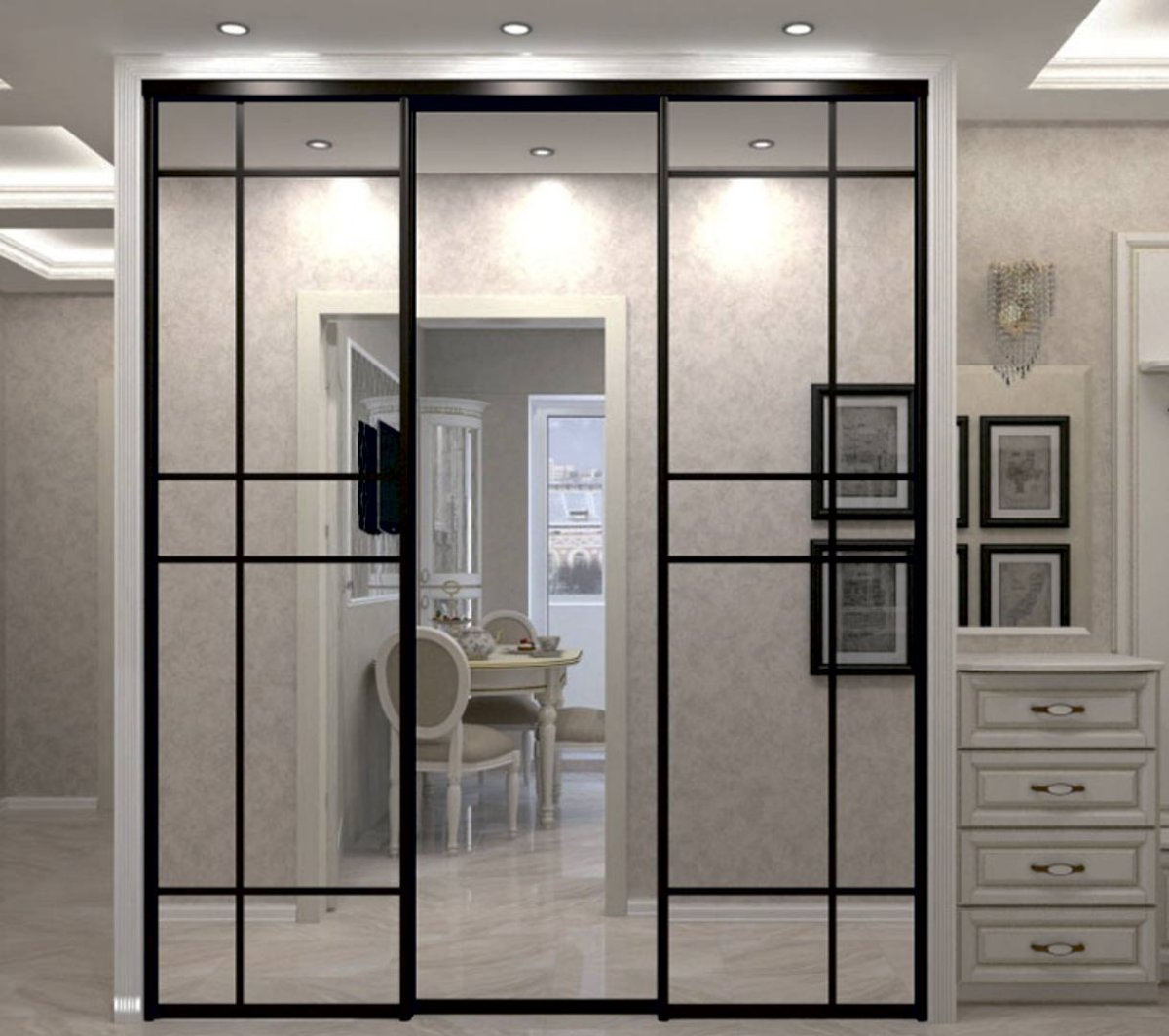 Шкаф купе с пескоструем Версаче