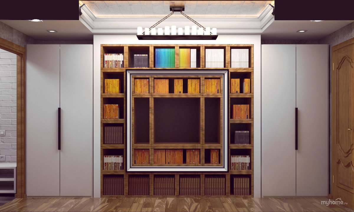 Комната с книжными полками