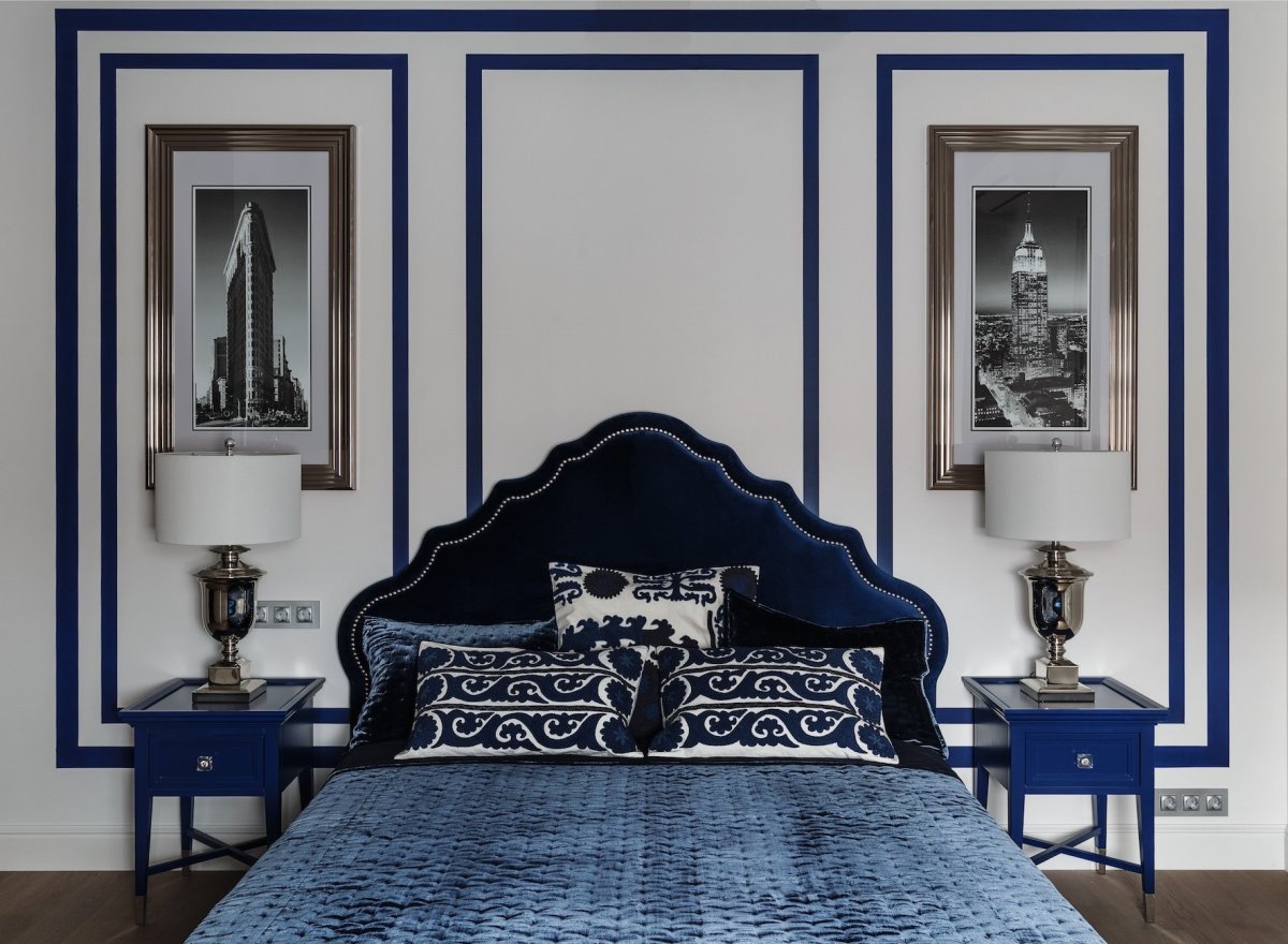 Спальня в синих тонах