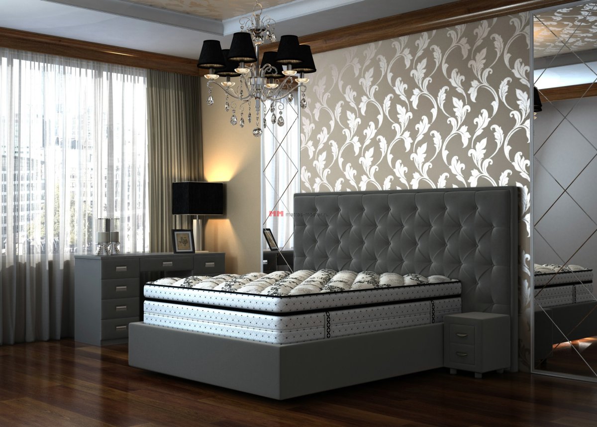 Отделка спальни деревом