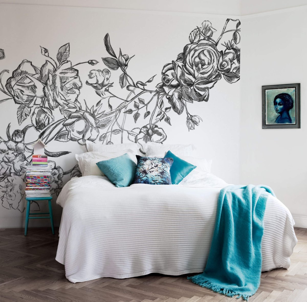 Разрисованные стены в комнате