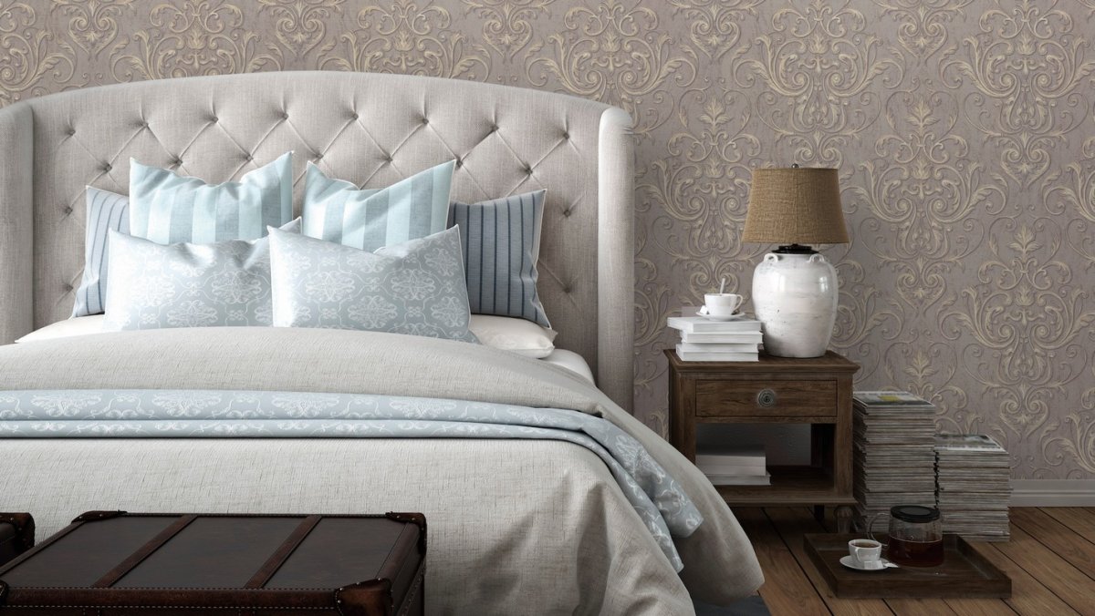 Queen Bed with Safavieh Arabelle Tufted Headboard