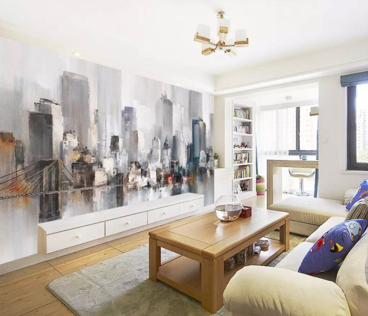 Роспись стен над диваном