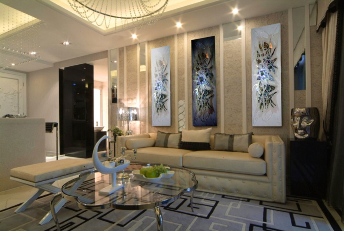 Фреска в гостиной в современном стиле