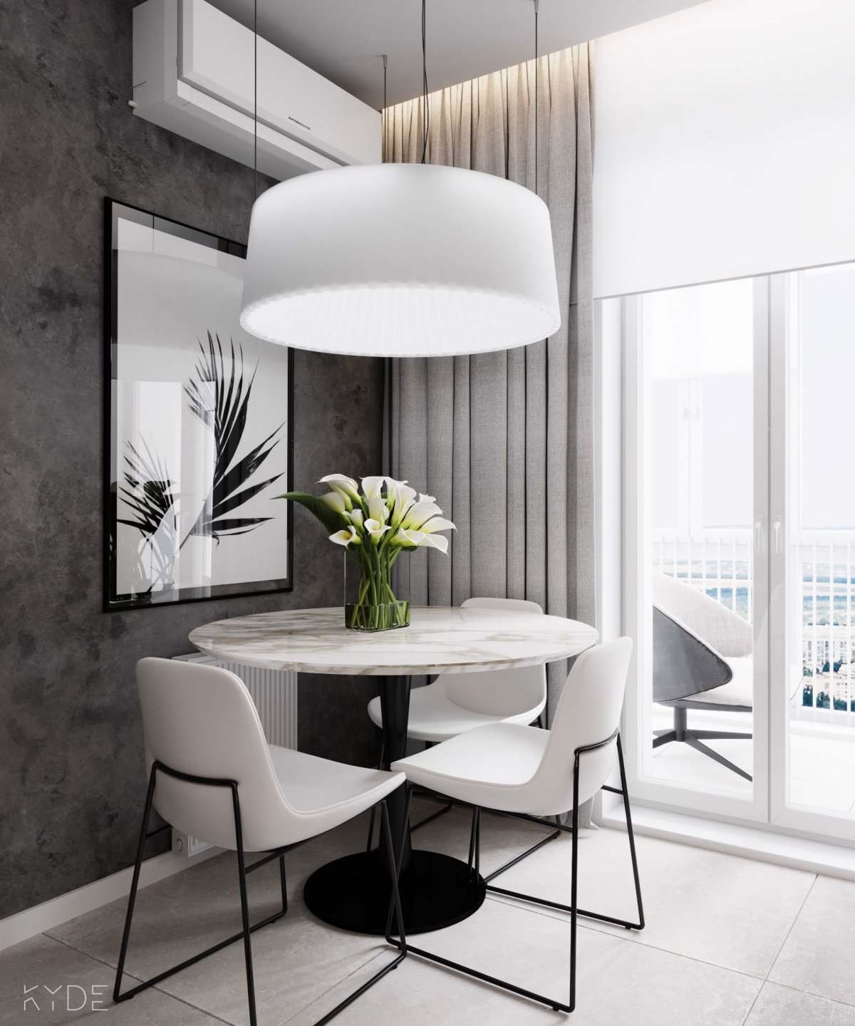 Декор круглого стола на кухне