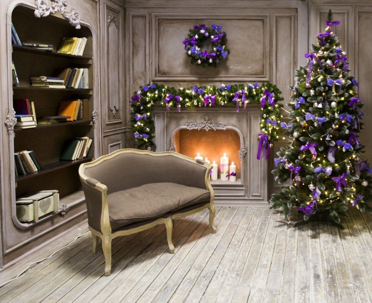 Фотозона елка камин