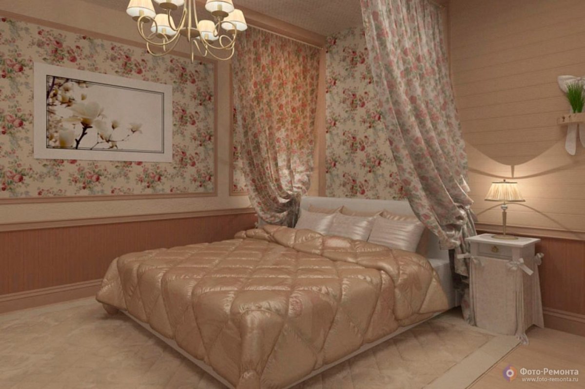 Спальня Прованс в бежевых тонах