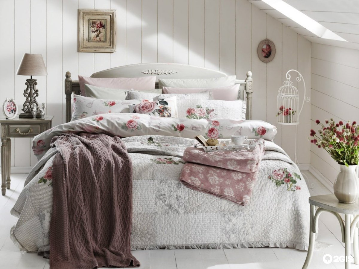 Постельное белье белое шебби Шик Прованс