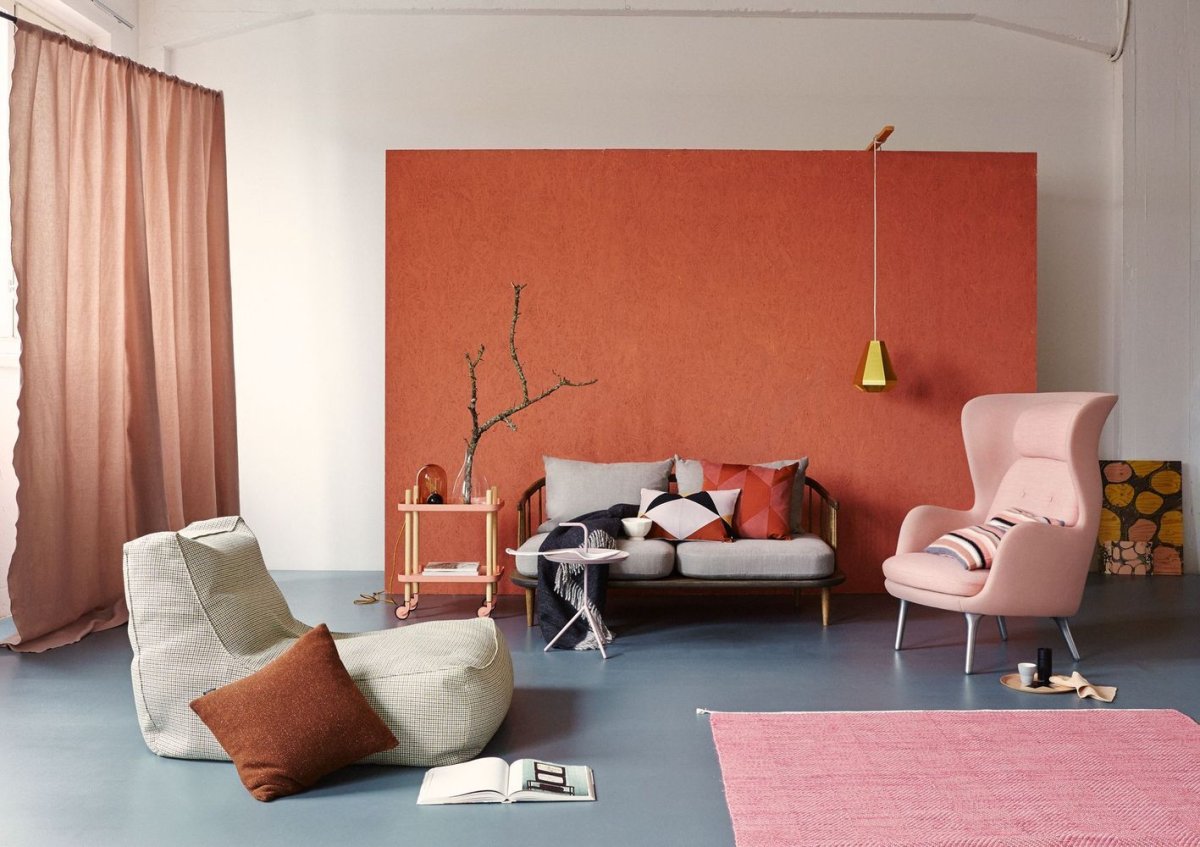Гостиная в терракотовых тонах