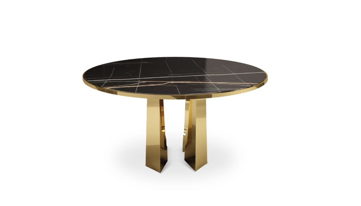 Круглый стол с мраморной столешницей