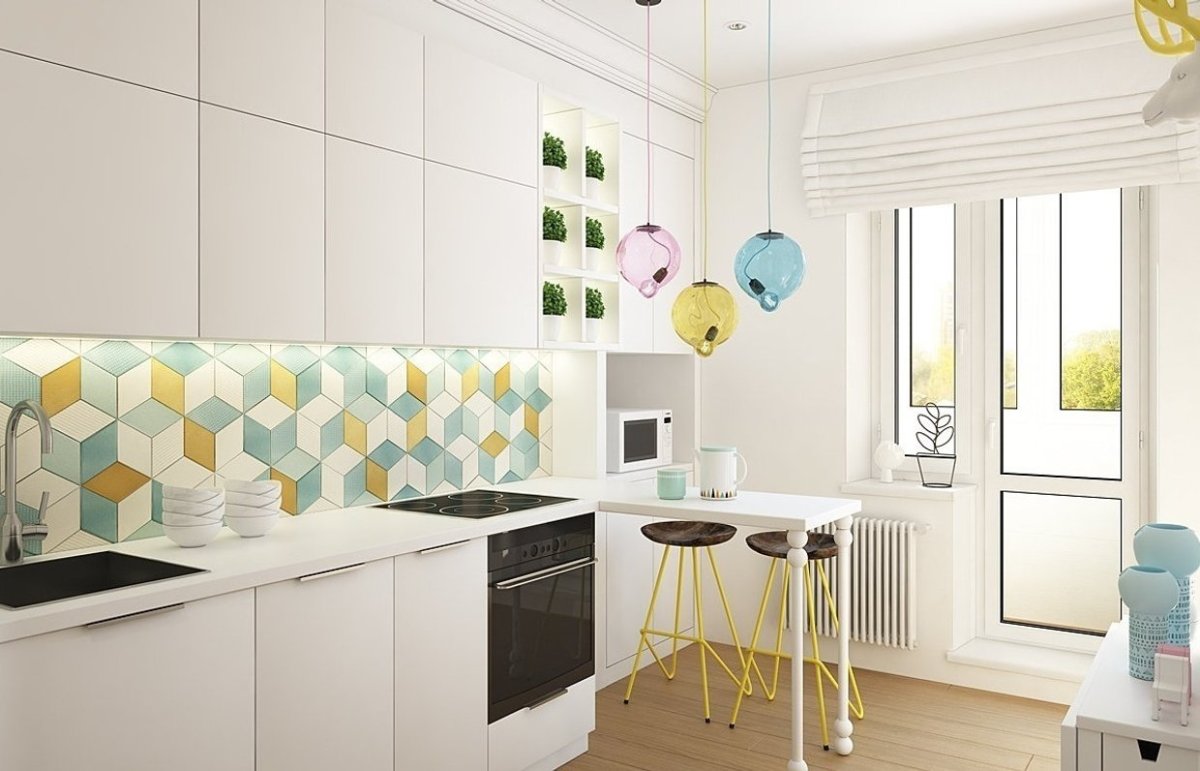 Мозаика Гексагон на фартук для кухни