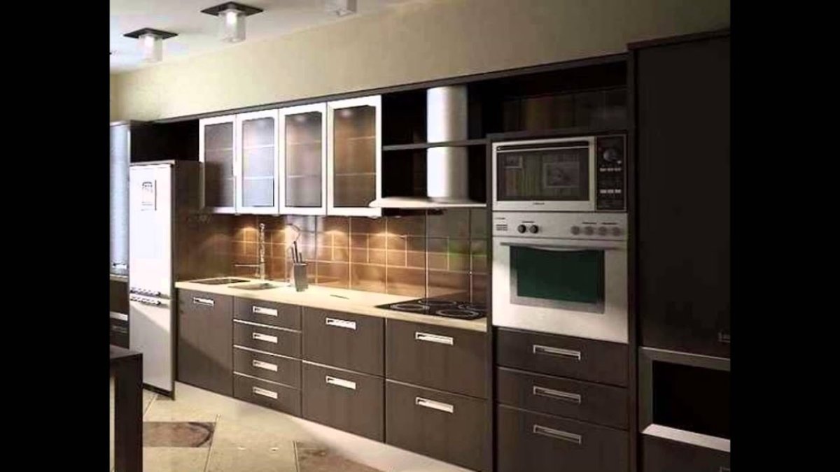 Кухонный гарнитур коричневый