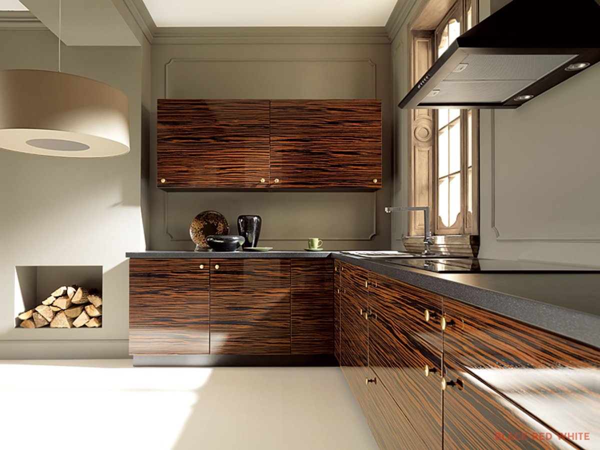 Фасады кухни серый шпон