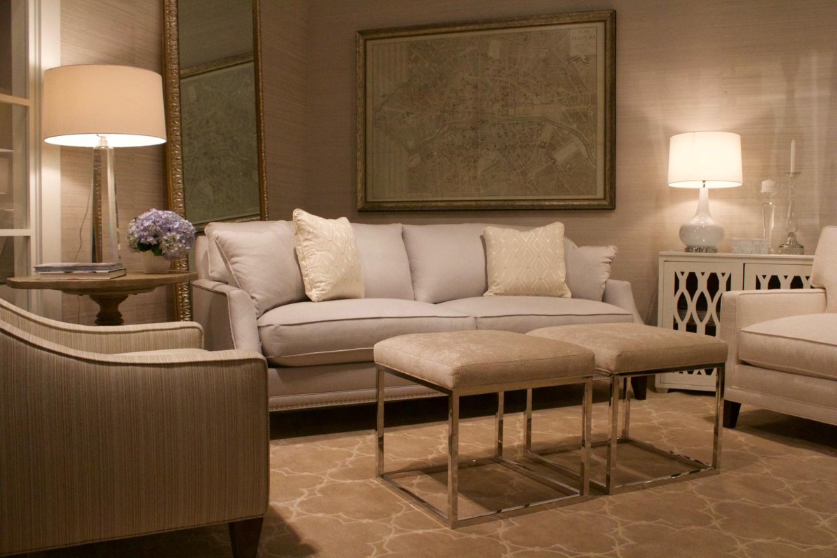 Песочный цвет стен в гостиной