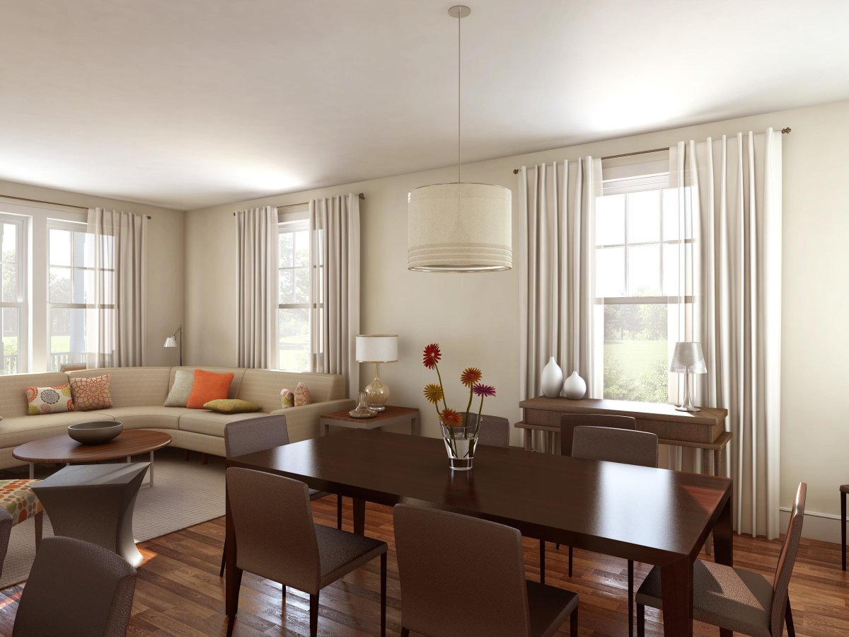Обеденная зона в гостиной
